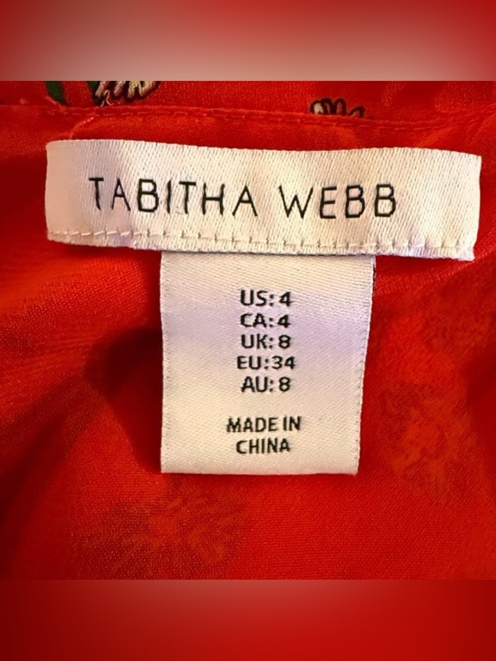 Tabitha Webb Red Floral High-Low Sundress with Spaghetti Straps - Picture 3 of 7